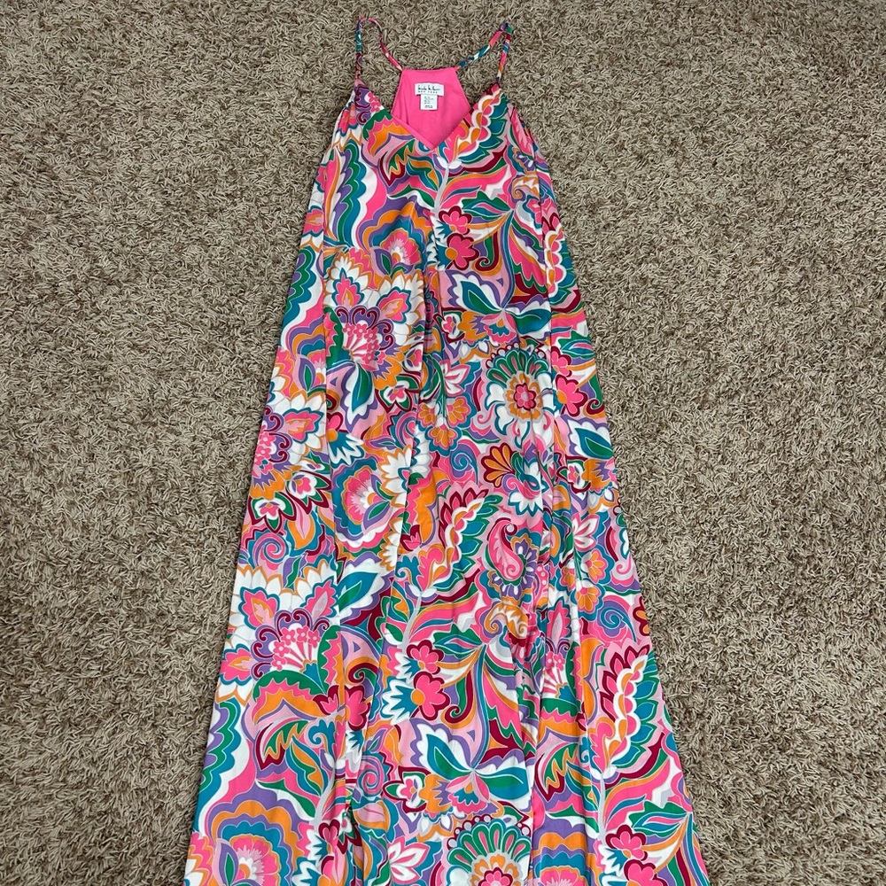 Multicolored Satin Maxi Dress Size XS!